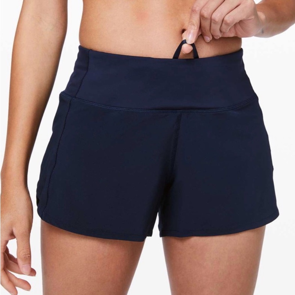 Lululemon Speed Up Short Long *4" Updated Fit in True Navy Size 14